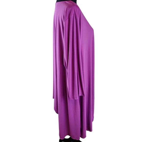 ROAMAN'S Women's Tunic Blouse 2X Purple Polyester Spandex Casual Semi Formal - Picture 2 of 5